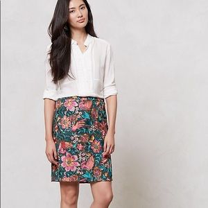 Anthropologie Fiore embroidered pencil skirt